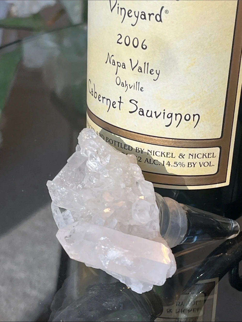 Genuine Clear Quartz Cluster Bottle Stopper.